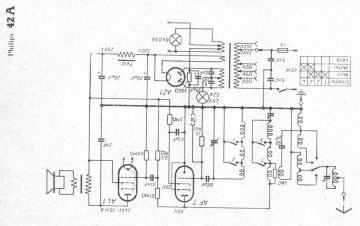 Philips 42A ;AC schematic circuit diagram